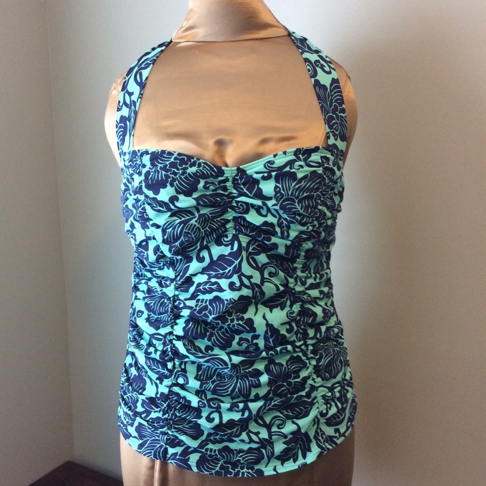 Hawaiian Ivy Ruched Halter Tankini Top